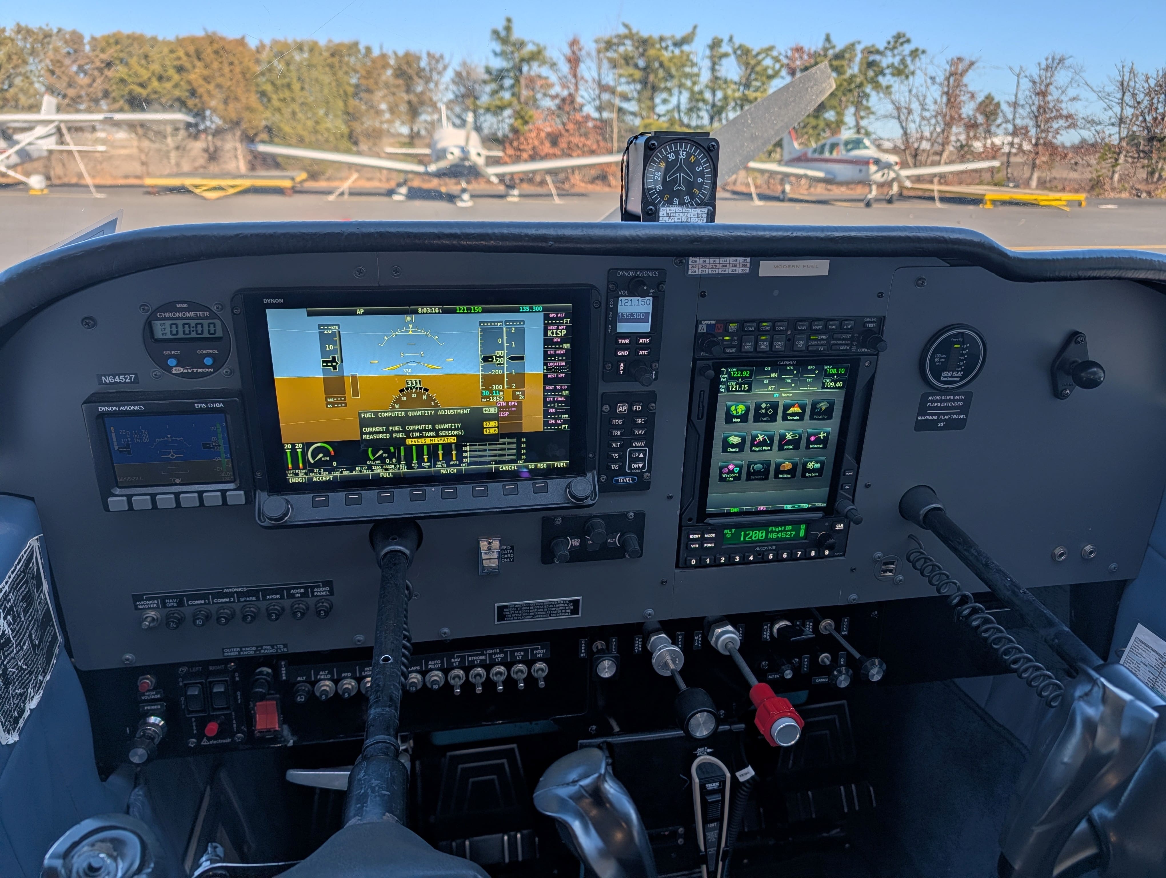 Garmin glass cockpit panel in an Aspire Aviation Cessna 172