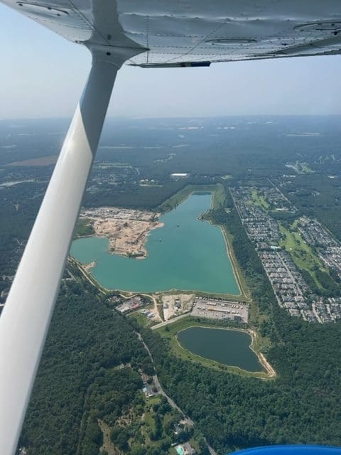 Cockpit view during Aspire Aviation discovery flight preparation