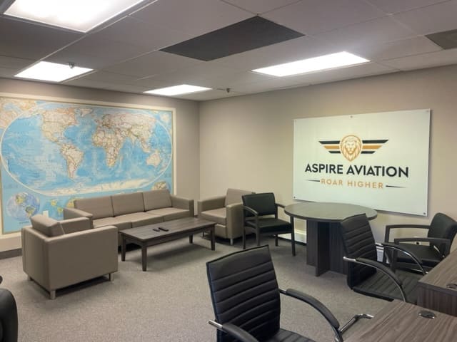 Aspire Aviation office and student briefing area