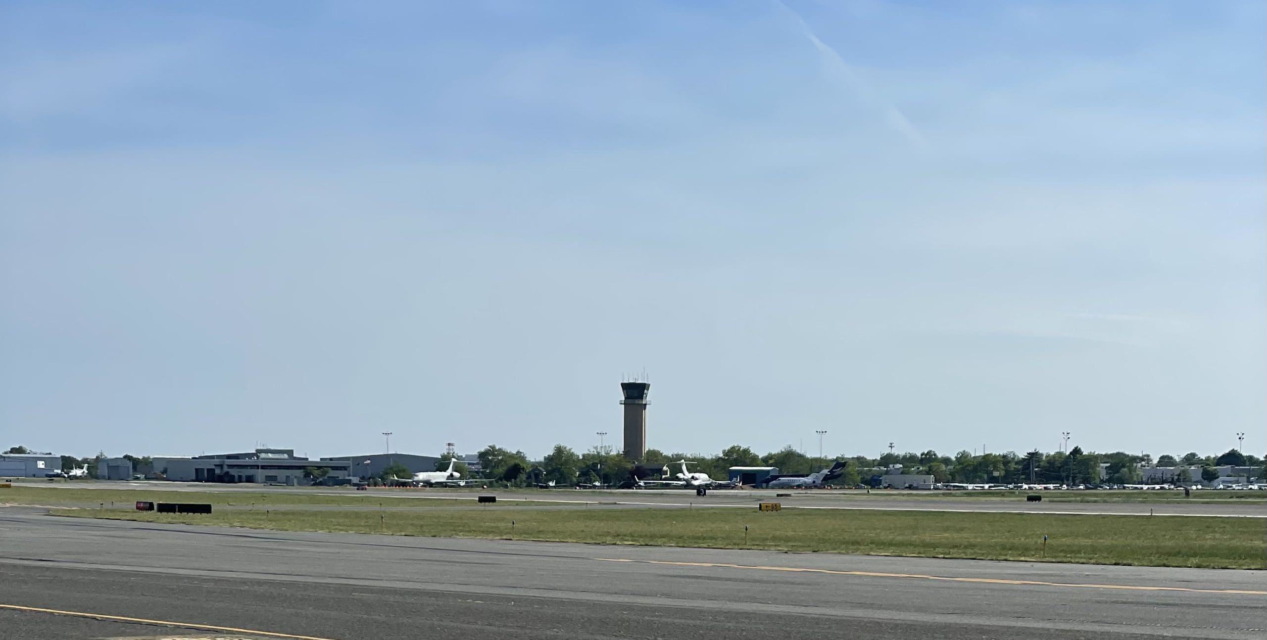 Republic Airport taxiway and runway used by Aspire Aviation
